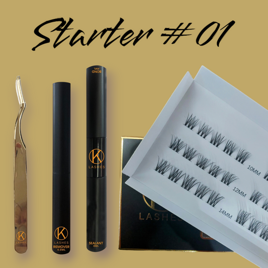 K lashes starter pack Curl C, cluster #01