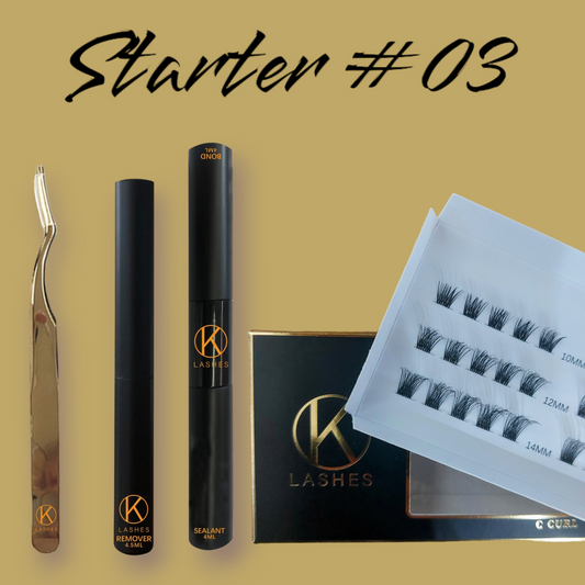 K lashes starter pack Curl C, cluster #03