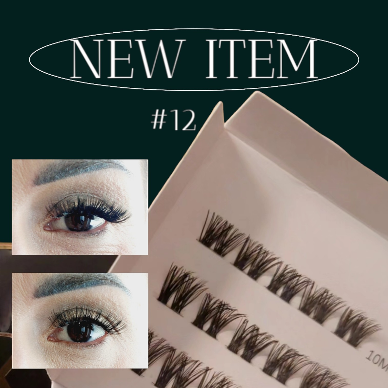 K lashes starter pack Curl C, cluster #12