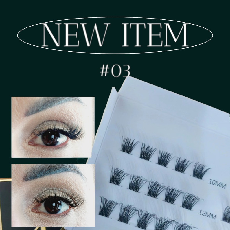 K lashes starter pack Curl C, cluster #03